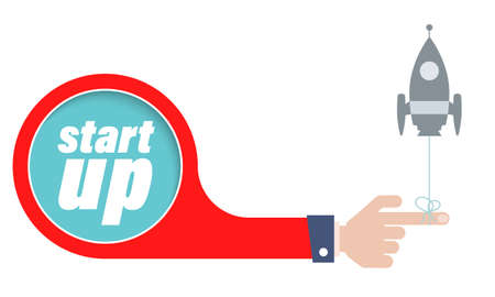 Vector concept illustration for printed materials, website, promotional materials with theme of startupのイラスト素材