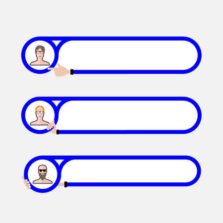 Three vector text frames for fill your text and people.Vector concept illustration for printed materials, website, promotional materials with theme of people.のイラスト素材