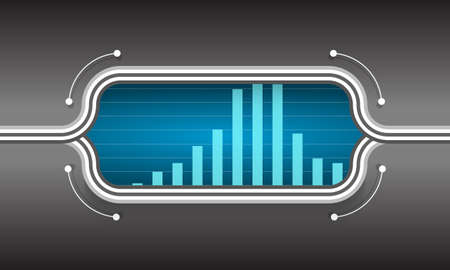 Abstract striped frame with diagram. Vector concept illustration for  printed materials, website, promotional materials.のイラスト素材