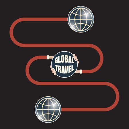 Vector abstract infographic with topic of global travel. Vector concept for  printed materials, website, promotional materials.のイラスト素材