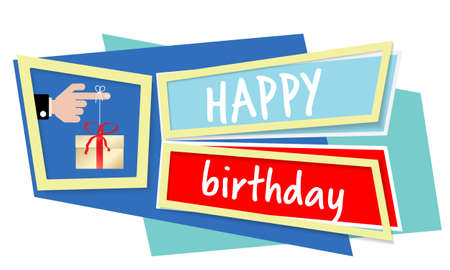 Vector abstract object with topic of happy birthday. Vector concept for  printed materials, website, promotional materials.のイラスト素材