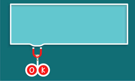 White text frame for your text with OK symbol.のイラスト素材