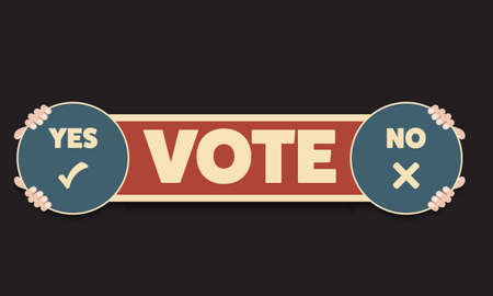 Concept with topic of vote yes or no.のイラスト素材