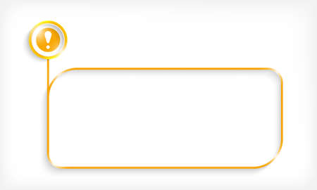 Yellow text frame for your text and exclamation mark.のイラスト素材
