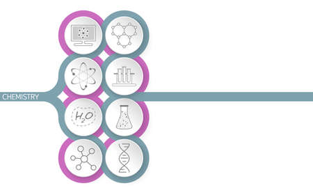 Colorful infographic with topic of chemistryのイラスト素材