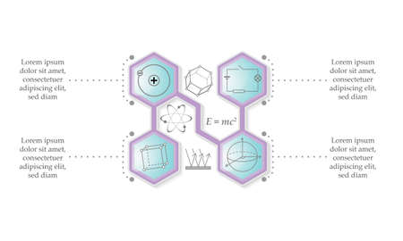 Violet infographic with topic of physicsのイラスト素材