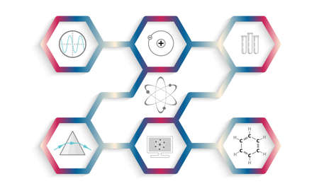 Colorful infographic with topic of scienceのイラスト素材