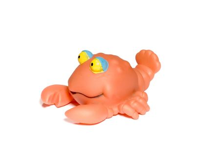 series: isolated on white: toy - rubber Crabの写真素材