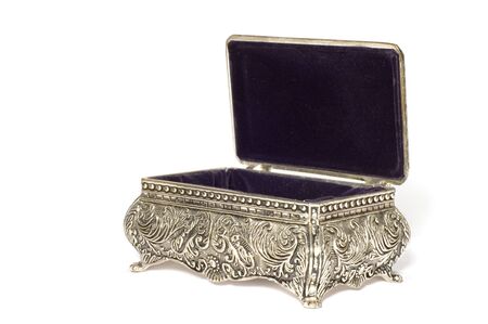series object on white: isolated - silver casketの写真素材