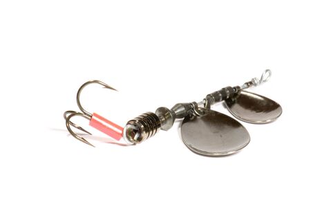 series object on white: isolated - minnow with fish-hookの写真素材