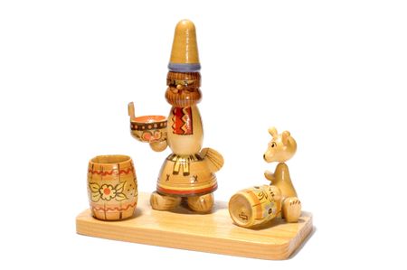 series object on white: isolated Wood old souvenirの写真素材