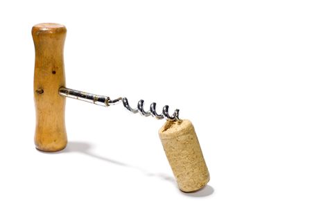 series object on white: isolated Old corkscrew
