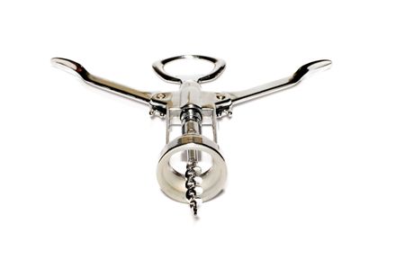 series object on white: isolated Silver corkscrewの写真素材