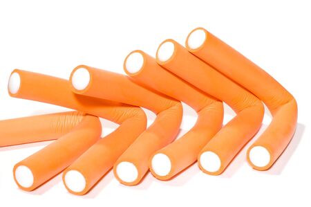 series: object on white: hair curlersの写真素材