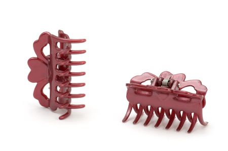 series object on white: hair-pin with shadowの写真素材