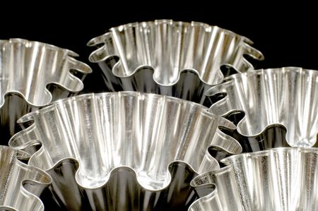 series object on black - kitchen utensil Form for bakingの写真素材