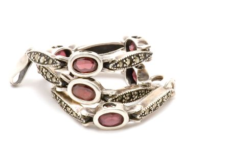 series object on white - bracelet with stone