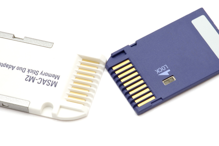 series object on white: adapter for memory stick duo