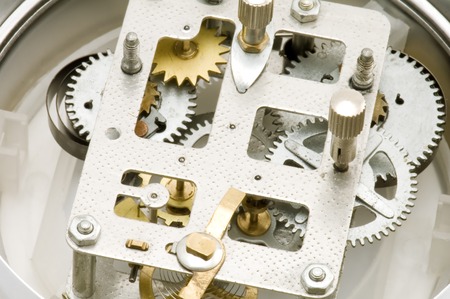series object on white: isolated Clock back view