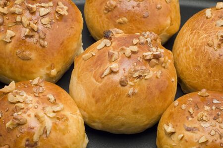 object - food - bun with nuts