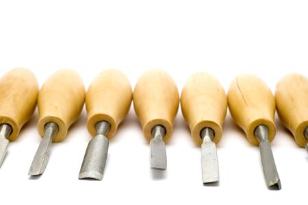 object on white - tool - tool for wood engravingの写真素材