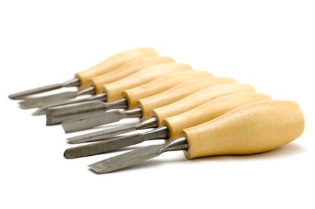 object on white - tool - tool for wood engravingの写真素材