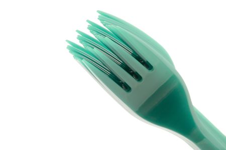 object on white - kitchen utensil - plastic fork