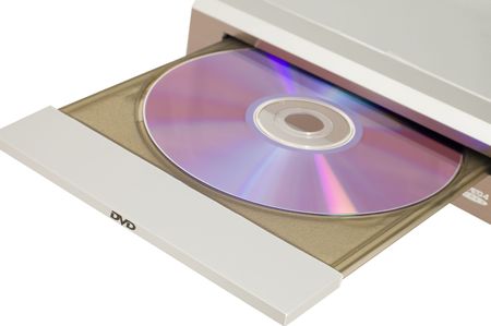 object on white - Dvd player with discの写真素材
