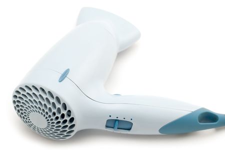 object on white - Blue hair-drierの写真素材
