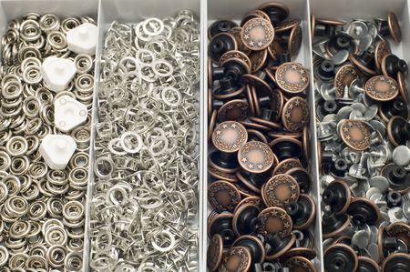 object on white: tools - Set of Metal button