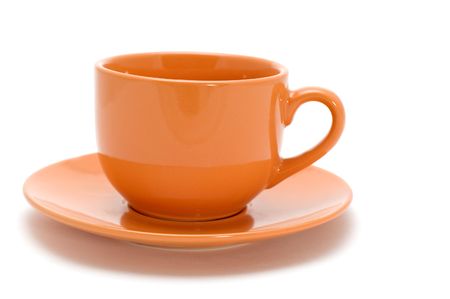 object on white - kitchen utensil peachy tea cupの写真素材