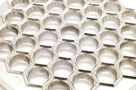 object on white kitchen utensil form for ravioliの写真素材