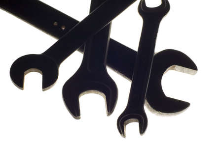 object on white tool spanner close upの写真素材