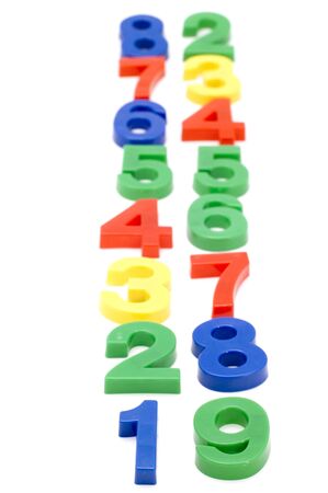 object on white - toy plastic number