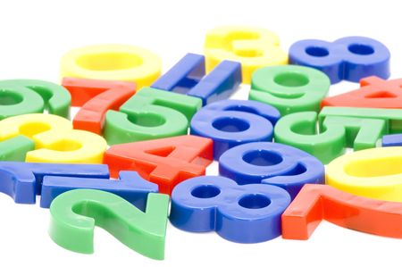 object on white - toy plastic number
