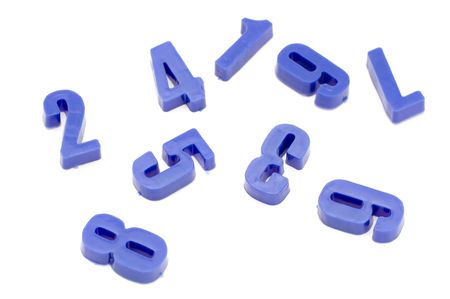 object on white - toy plastic number