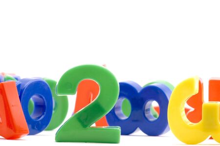 object on white - toy plastic numberの写真素材