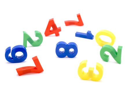 object on white - toy plastic number