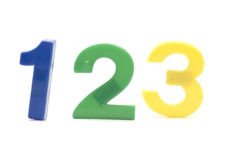 object on white - toy plastic numberの写真素材