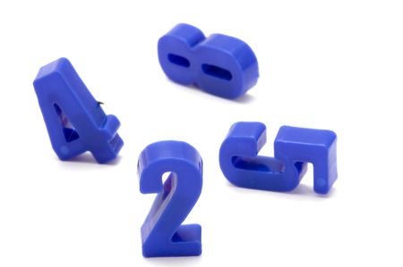 object on white - toy plastic numberの写真素材