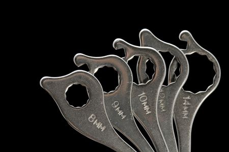object on black - tool ring spanner 