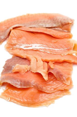 object on white - food fish cutting salmonの写真素材