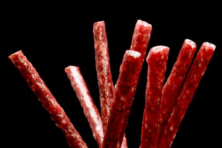 object on black - food smoked sausageの写真素材