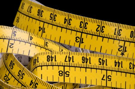 object on black tool tape-line close upの写真素材