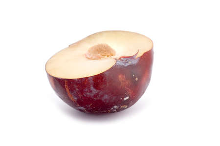 object on white - raw food Cutting plumの写真素材