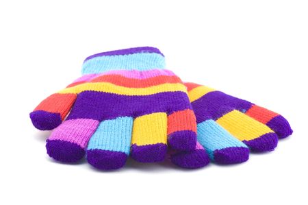 object on white - clothes Colored gloveの写真素材