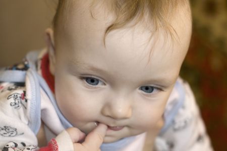 portrait - pensive little child close up