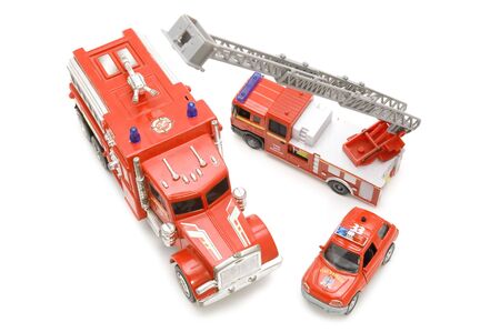 object on white - toy fire fighting vehicle