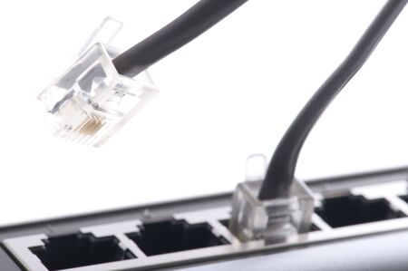 object on white - ETHERNET switch close up