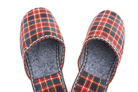 object on white - woman slippers close upの写真素材